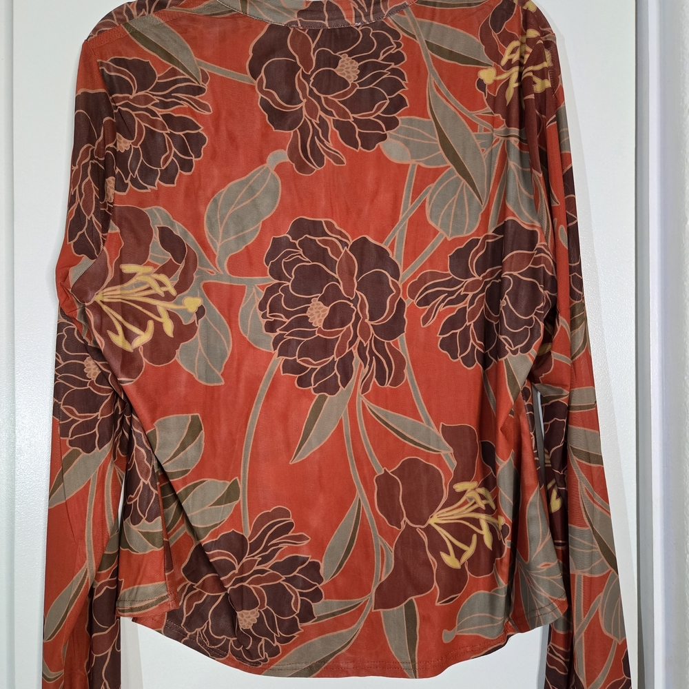DR2 Red and Brown Floral Button-Down Shirt - Picture 3 of 3